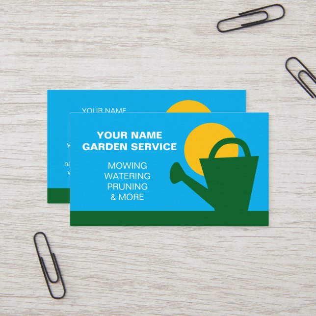 Gardener lawn care business card template (Front/Back In Situ)