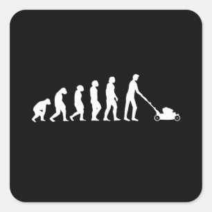 Gardener Lawn Mower Evolution Square Sticker