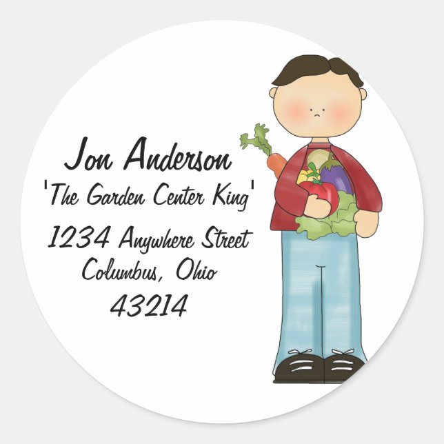 Gardener Man Return Address Labels (Front)