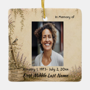 Gardener Memorial Prayer Card Photo Keepsake Ceramic Ornament