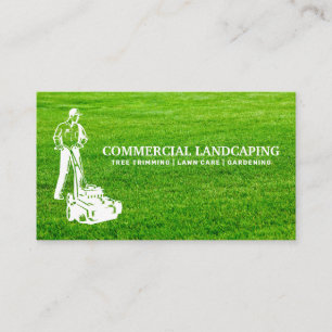 Gardener Mowing Lawn   Cut Grass Business Card