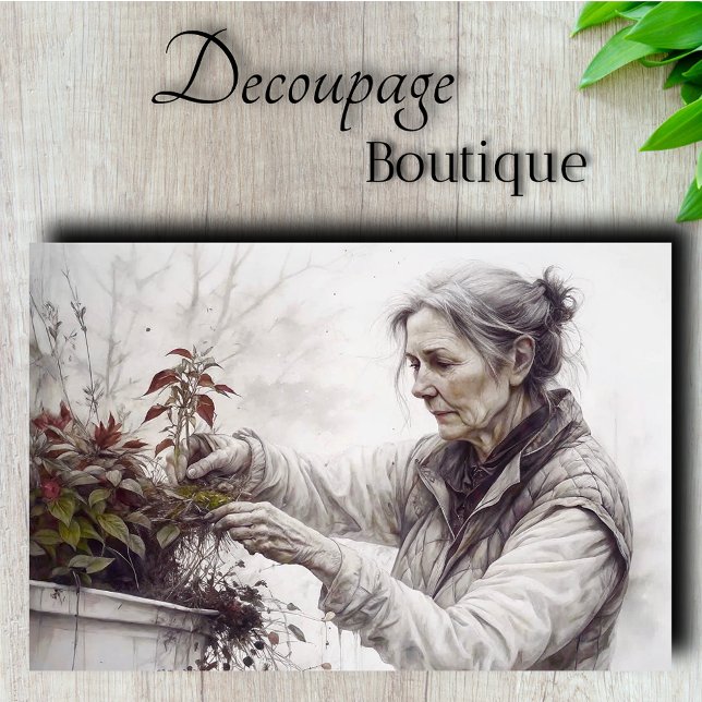 Gardener Portrait Decoupage Tissue Paper (Gardener Portrait Decoupage Tissue Paper)