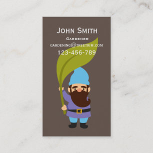 Gardener service modern design garden gnome business card