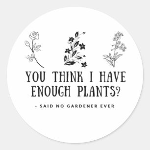 Gardener Sticker, Gardening, Plant Lover Classic Round Sticker
