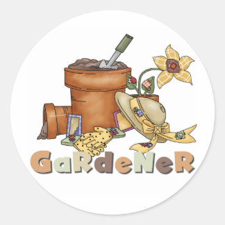 Gardener Tshirts and Gifts Classic Round Sticker