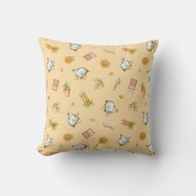 gardener's delight throw pillow (Front)