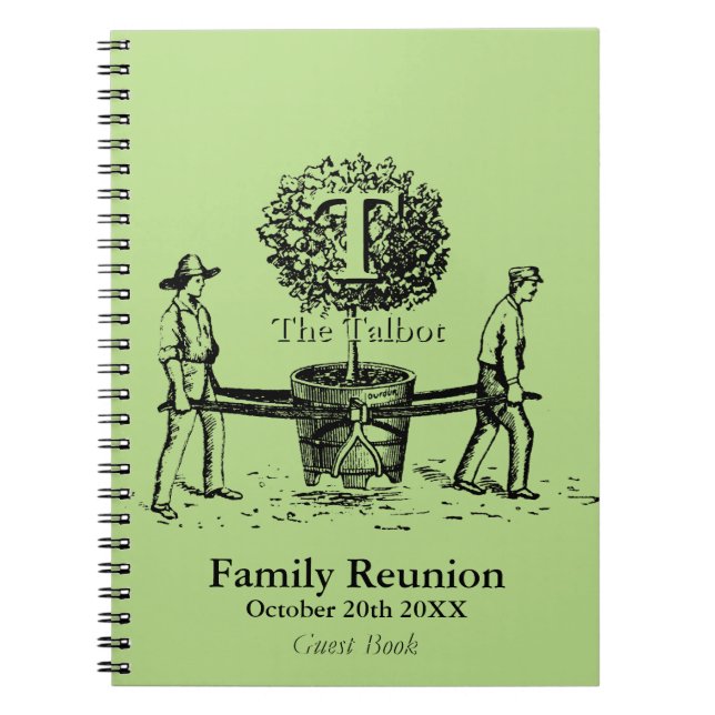 Gardeners Family Reunion Guest Book custom Name (Front)