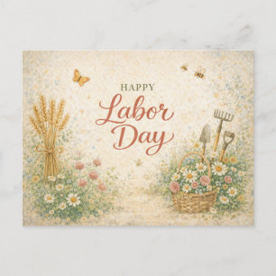 Gardeners Floral Tools Happy Labor Day Holiday Postcard