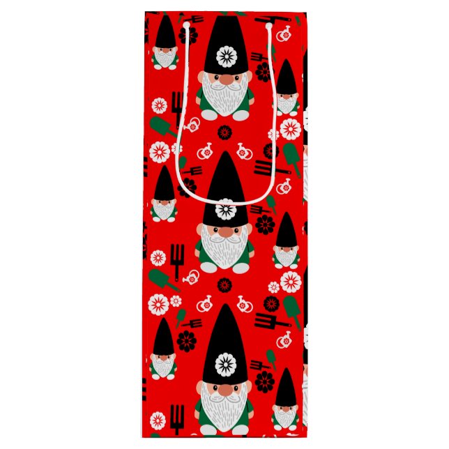Gardeners Gnome Gift Wine Gift Bag (Front)
