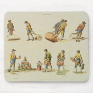 Gardeners, vol.2, plate 97, from 'Microcosm', prin Mouse Mat