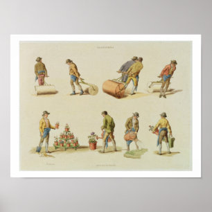 Gardeners, vol.2, plate 97, from 'Microcosm', prin Poster