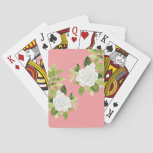 Gardenia cape jasmine floral flower watercolor playing cards
