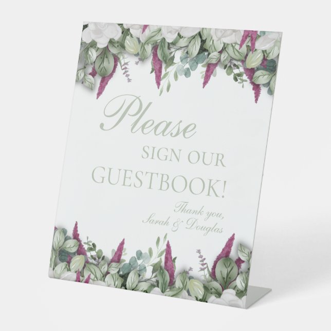 Gardenia / Snapdragon Sage Guestbook Sign (Front)