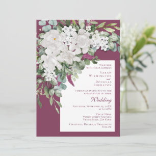 Gardenia / Snapdragon Wedding Purple Invite