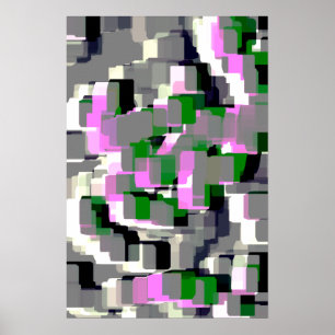 "Gardenias" Geometric Art Poster