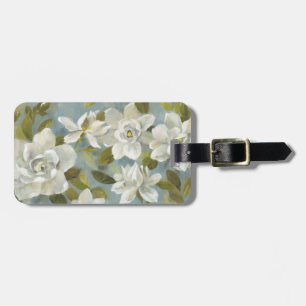 Gardenias on Slate Blue Luggage Tag
