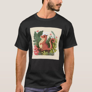 Gardening 4\Cute Red Dragon in a garden forest T-Shirt