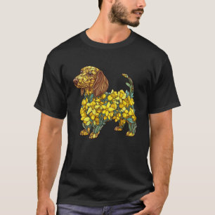 Gardening 4\Daffodil Dachshund Dog Flower Gardenin T-Shirt