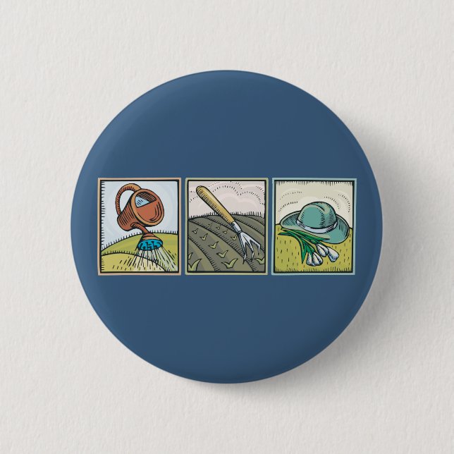 Gardening 6 Cm Round Badge (Front)