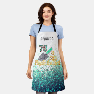 Gardening 70th B'day Personalised All-Over Print Apron
