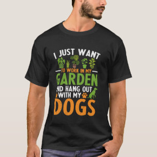 Gardening and Dog Lover Funny Plant Enthusiast Des T-Shirt
