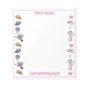 Gardening and Golf Personalised Notepad