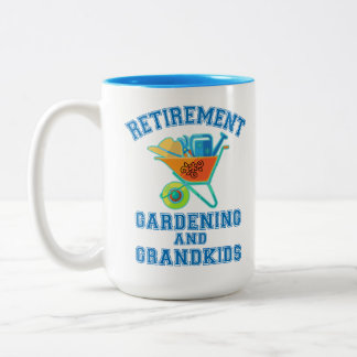 Gardening and Grandkids Retirement Two-Tone Coffee Mug