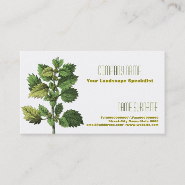 Gardening and hedge cutting business card (Front)