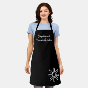 Gardening apron, pretty, black, simple, custom apr apron