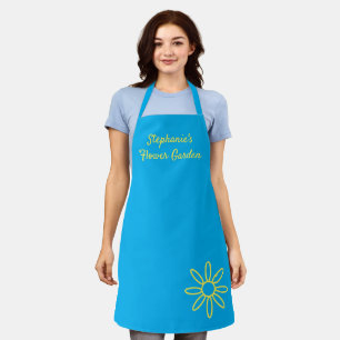 Gardening apron, pretty sky blue, simple, custom apron