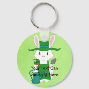 Gardening Bunny Keychain