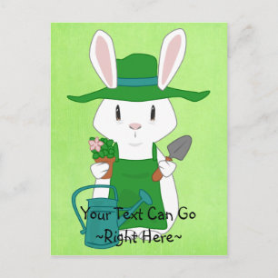 Gardening Bunny Post Card