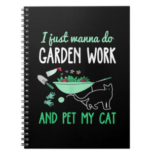 Gardening Cat Lover   Funny Garden Work Gift Notebook