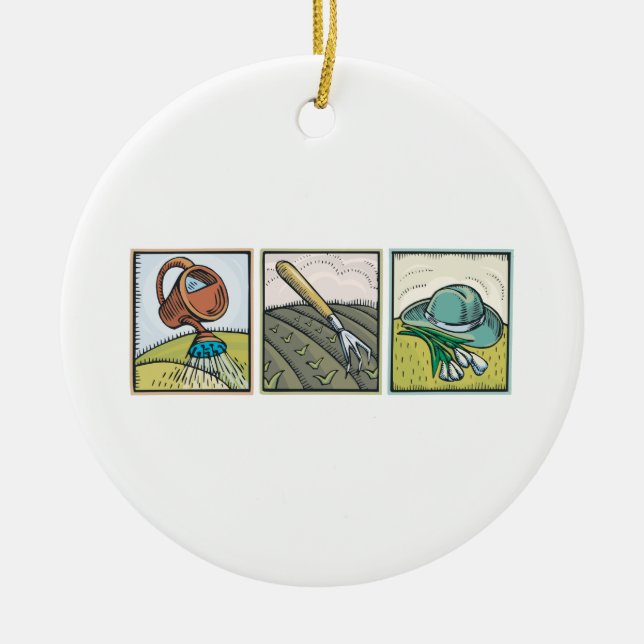 Gardening Ceramic Tree Decoration (Front)