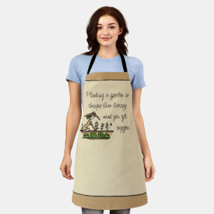 Gardening Cheaper than Therapy Inspirational Quote Apron