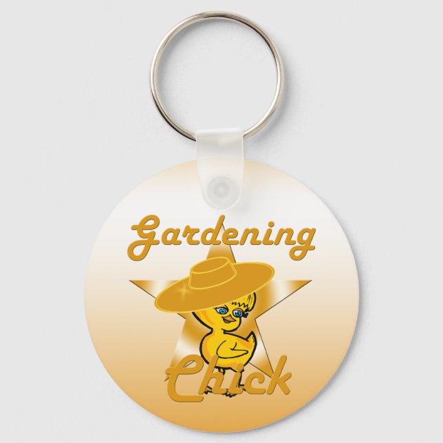 Gardening Chick #10 Key Ring (Front)
