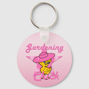 Gardening Chick #8 Key Ring