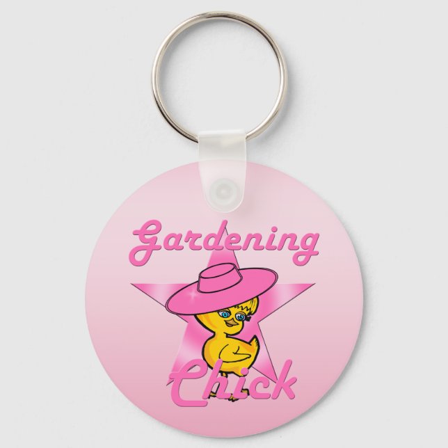 Gardening Chick #8 Key Ring (Front)