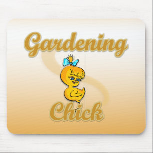 Gardening Chick Mouse Mat