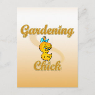 Gardening Chick Postcard