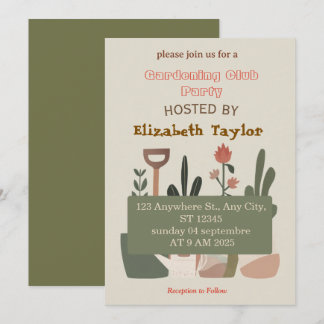 Gardening Club Party Invitation – Flowers, Plants