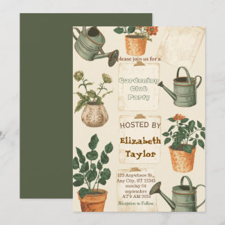 Gardening Club Party Invitation – Flowers, Plants