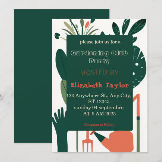 Gardening Club Party Invitation – Flowers, Plants