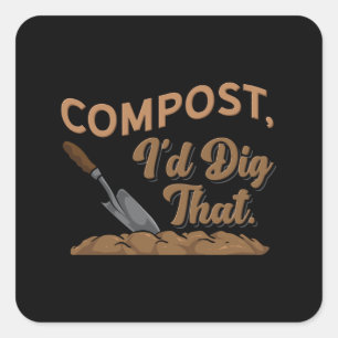 Gardening Compost Square Sticker