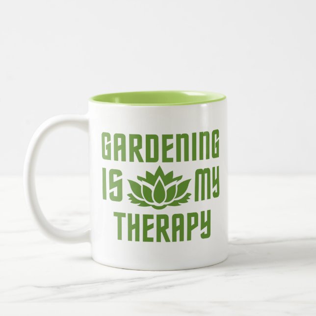 Gardening custom monogram mugs (Left)