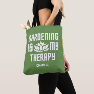 Gardening custom name & colour tote bag
