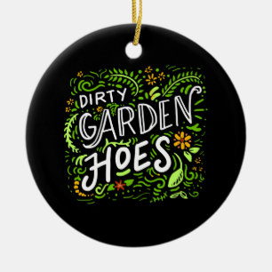 Gardening - Dirty Garden Hoes. Ceramic Tree Decoration