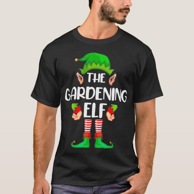 Gardening Elf Matching Family Group Christmas Part T-Shirt (Front)