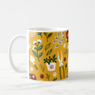 Gardening Flowerpot Gloves Secateurs Pattern Coffee Mug