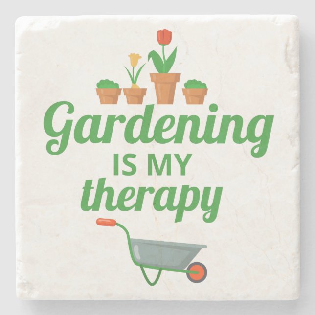 Gardening Garden Gardener Funny Saying Gift Stone Coaster (Front)